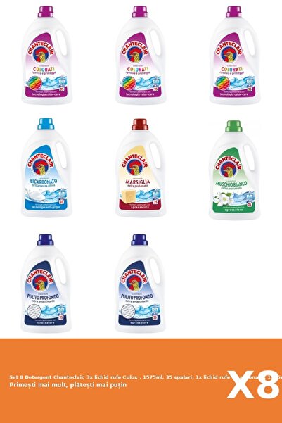 Chanteclair Set 8 Detergent Chanteclair, 3x lichid rufe Color, , 1575ml, 35 s...