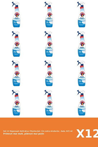 Chanteclair Set of 12 Chanteclair Anti-limescale Degreaser, 12x extra shine, bathroom, 625 ml