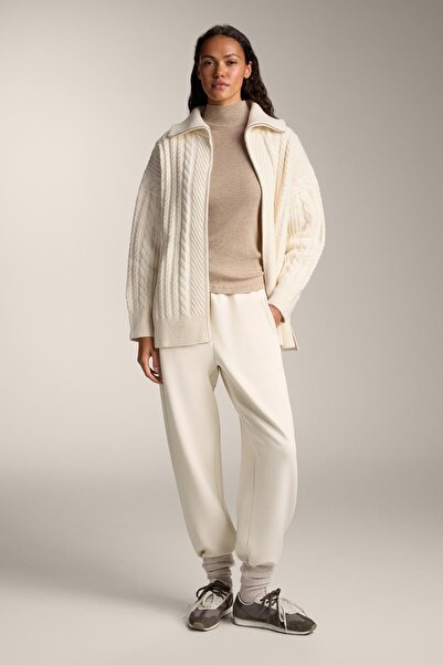 Oysho High neck cable knit jacket