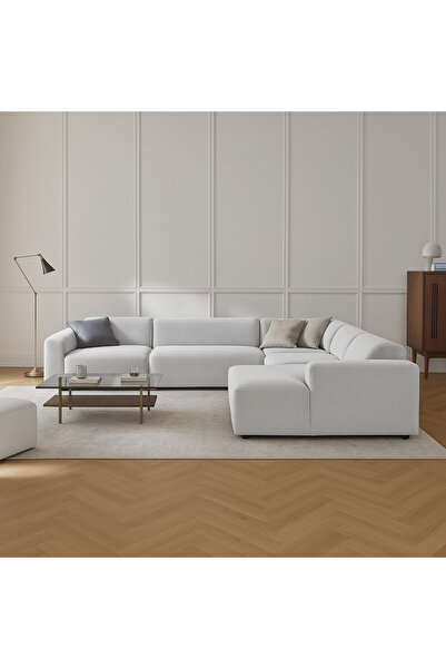 S Home Design Concept Molly Xl Köşe Koltuk Takımı Sağ Köşe Yönsüz Kadife, Kır...