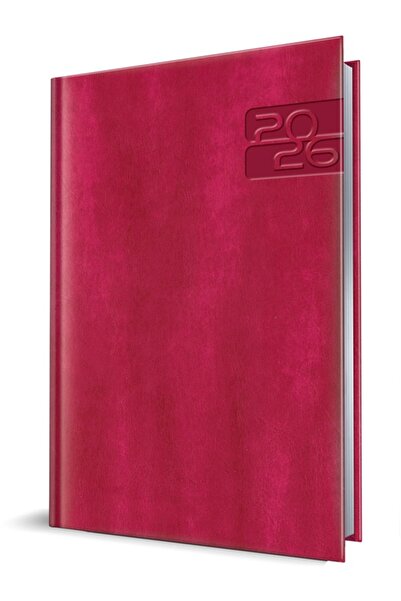 Herlitz Agenda datata 2026, A5, coperta piele, Deluxe Narni, culoare fucsia, ...