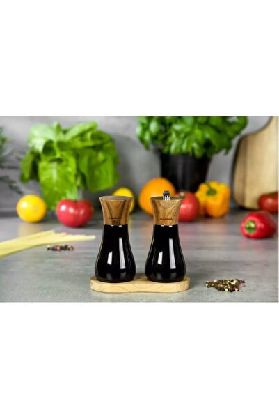 Klausberg Set of 2 salt and pepper mills, 13 x 6 cm black,