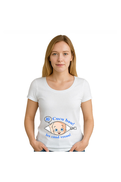 OEM Tricou dama Cucu bau!Ies cand vreau!