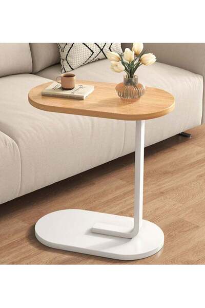 Türkiye DubaiGallery C-Shaped Sofa Side End Table - Light Luxury Side Table for Living Room & Bedroom