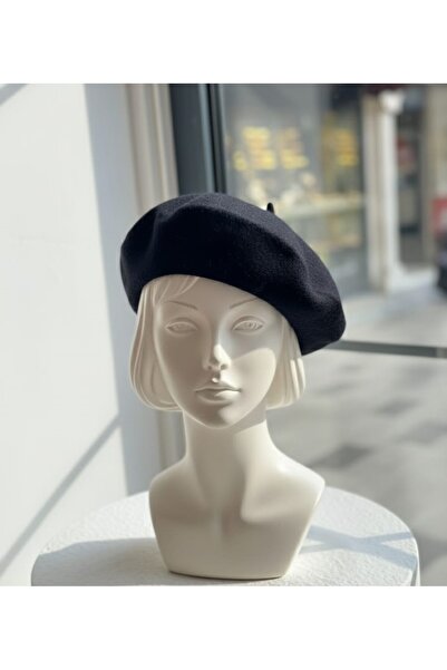 Zeynep Keskin Design Siyah Fransız Keçe Ressam Bere Şapka