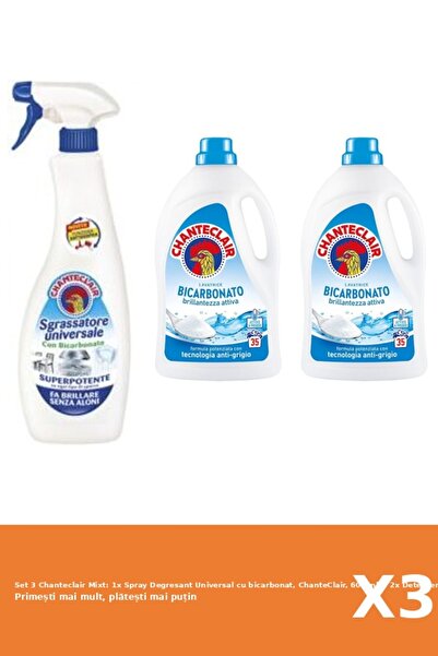 Chanteclair Set 3 Mixt: 1x Spray Degresant Universal cu bicarbonat, ChanteCla...