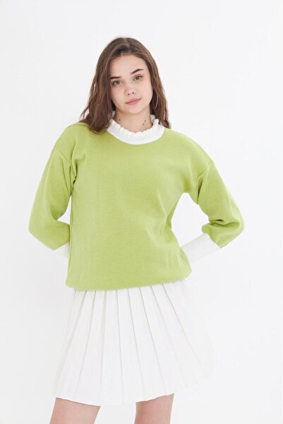 GÜMÜŞ COLLECTİONS Мек, лесен за комбиниране, ежедневен дамски пуловер с обло ...