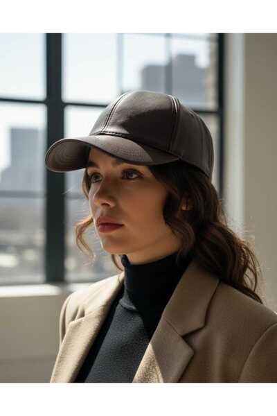 Zeynep Keskin Design Classic Flat Visor Leather Baseball Cap