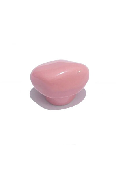 MegaVitrin 5 Pcs Porcelain Stone Button Pink Ceramic Furniture Handle Drawer Cabinet Knob (4.5 cm)