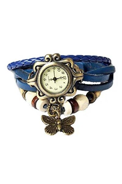 Generic Women's blue butterfly bracelet watch