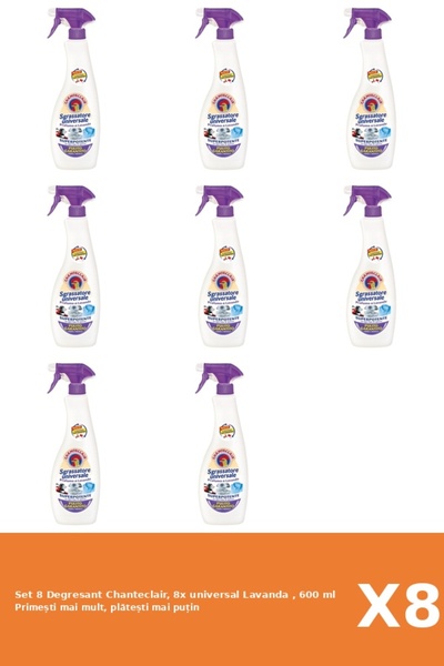 Chanteclair Set of 8 Chanteclair Degreaser, 8x universal Lavender, 600 ml