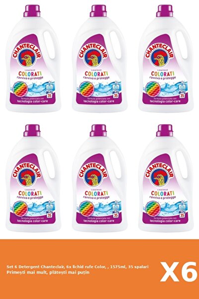 Chanteclair Set 6 Detergent Chanteclair, 6x lichid rufe Color, , 1575ml, 35 s...