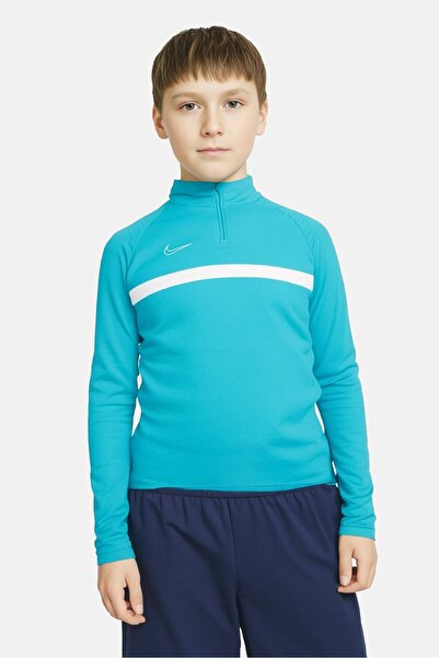Nike Kids Boy Embroidered Logo Long Sleeve Football Sweatshirt, Turquoise