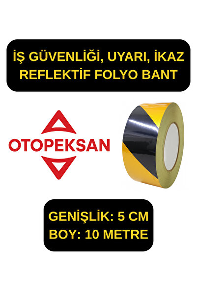 İkaz Bandı, Yer İşaretleme Bandı, Sarı Siyah Bant, Emniyet Şeridi Bandı, Reflektör Folyo 10M-5CM