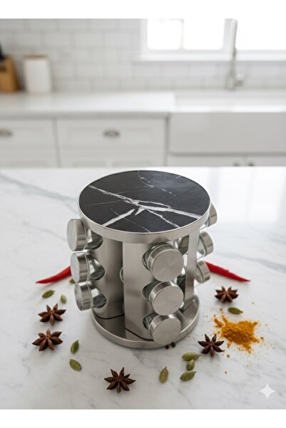 AENLINE HOME Modern Kitchen Spice Rack Set with Rotating Feature - 12-Piece L...