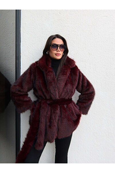 ESRAHELVACI Belted Imported Fur Coat