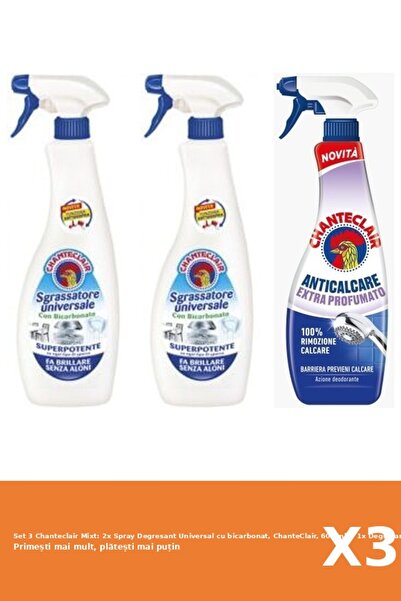 Chanteclair Set 3 Mixed: 2x Universal Degreaser Spray with Bicarbonate, Chant...