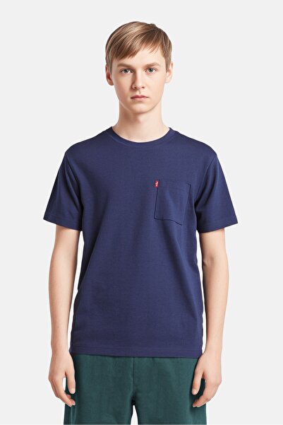 Levi's Kids Boy Brand Logo Stay Loose Pocket T-Shirt, Navy
