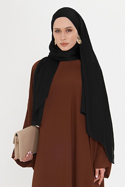 HÜRREM BONE Black Plain Classic Shawl Turlu Polyester Luxury Janjan 202126_01