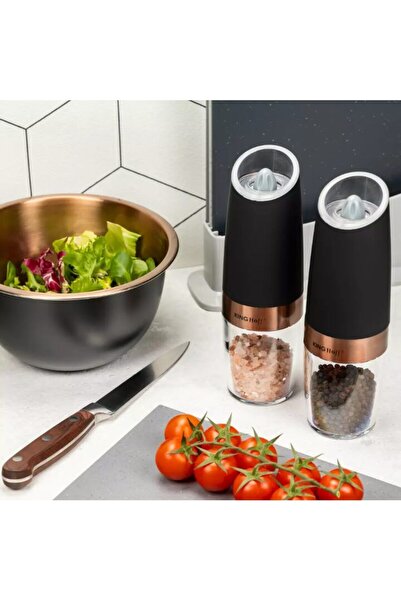 Kinghoff Set 2 rasnite pentru sare si piper, electrice, activare automata, ca...