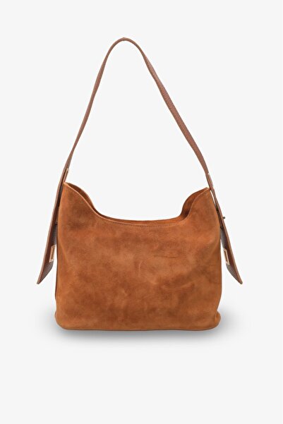 İNNABUTİKK Nashira Kadın Hakiki Deri Günlük Çanta Taba Süet