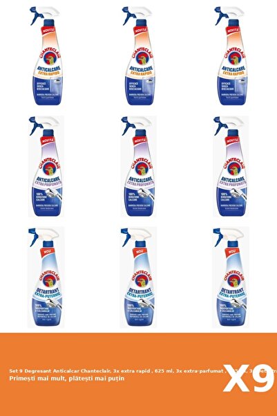 Chanteclair Set 9 Degresant Anticalcar Chanteclair, 3x extra rapid , 625 ml, ...