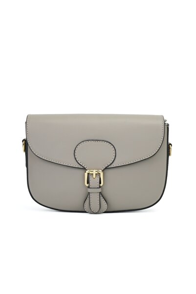 Posete Fagaras Jamila Leather Purse - Grey, 1 Compartment, 1 Pocket, Adjustable Strap max. 120 cm