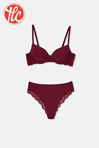 Eros 1150 Women's Flat Cup Lace Detailed Underwire Bra Set