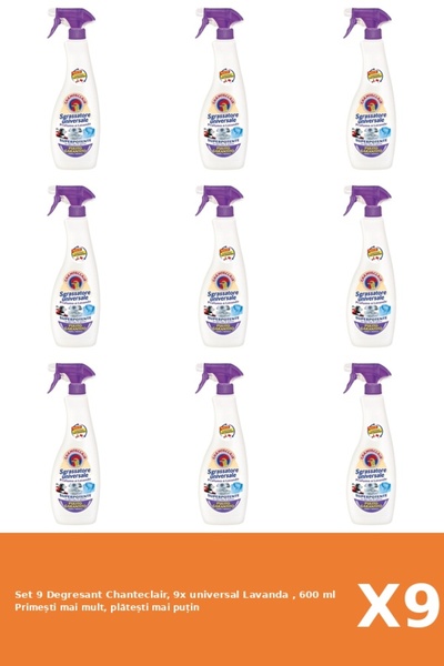Chanteclair Set 9 Chanteclair Degreaser, 9x universal Lavender, 600 ml