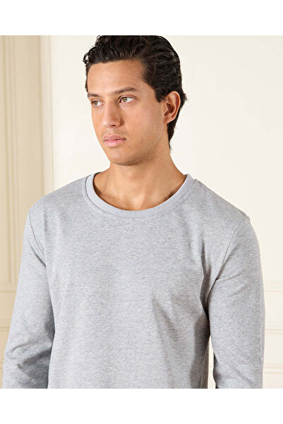 REDTAG Men Grey Basic T-shirt