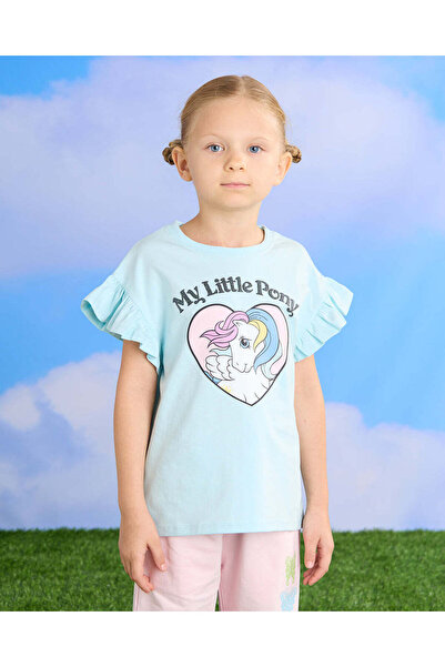 REDTAG تي شيرت أزرق مطبوع رسومات ماي ليتل بوني اللامعة للبنات