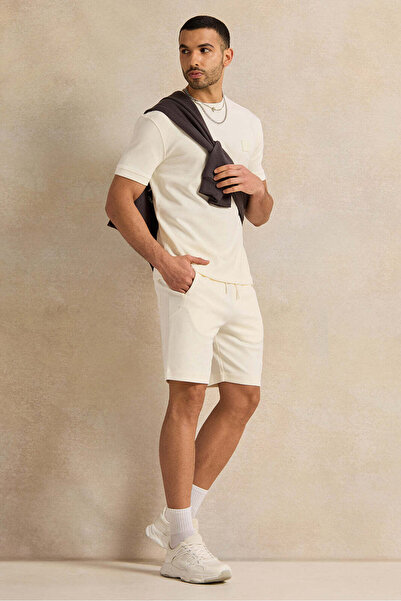 REDTAG Men Ivory Lounge T-Shirt