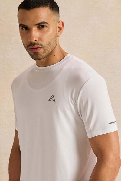 REDTAG Men White Printed T-Shirt