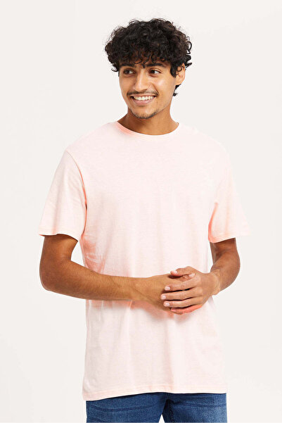 REDTAG Men Coral Basic T-Shirt