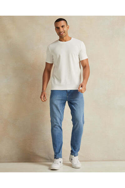 REDTAG Men White Jacquard T-Shirt