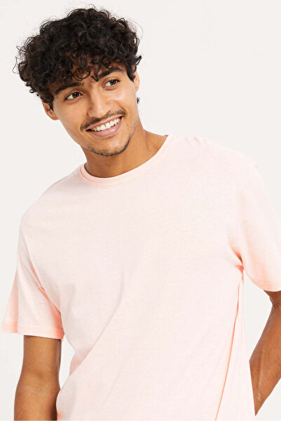 REDTAG Men Coral Basic T-Shirt