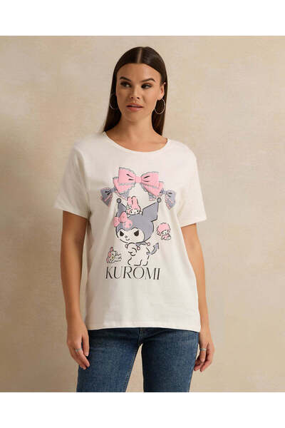 REDTAG Women Cream Printed T-Shirt