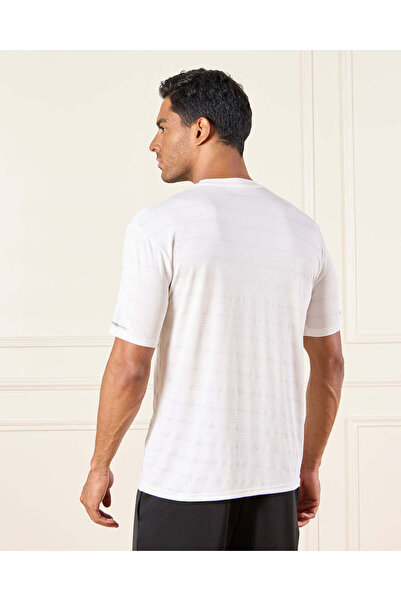 REDTAG Men White Printed Active T-Shirt