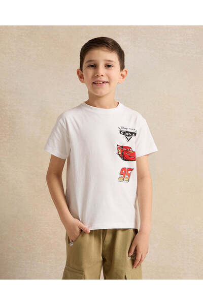 REDTAG Boys White Printed T-shirt
