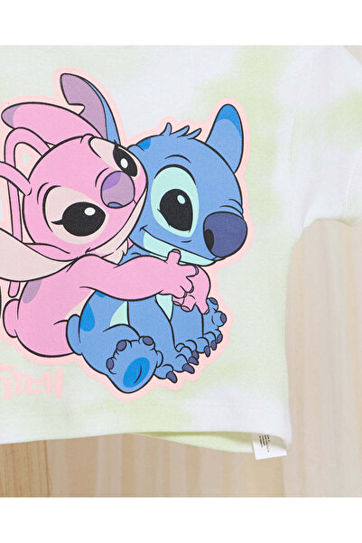 REDTAG Infant Girls White Stitch Print T-Shirt