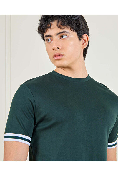 REDTAG Men Green Sports T-Shirt