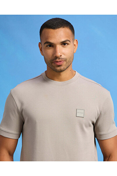 REDTAG Men Grey Solid Lounge T-Shirt