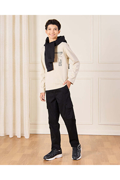 REDTAG Senior Boys Beige Printed T-Shirt