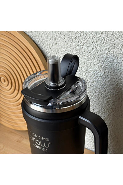 AROW Thermos Mug with Handle and Straw 1000ml