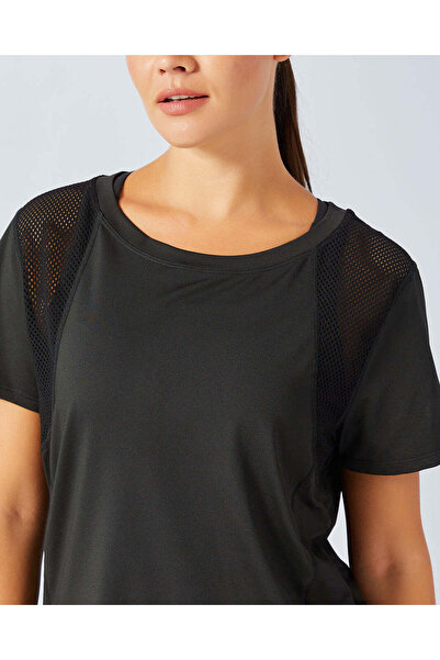 REDTAG Women Black Active T-Shirt