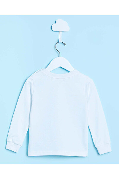 REDTAG Infant Boys White Embroidered T-Shirt