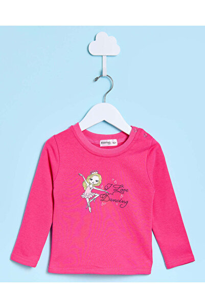 REDTAG Infant Girls Fuchsia Printed Casual T-Shirt