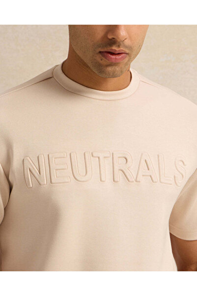 REDTAG Men Beige Printed T-Shirt