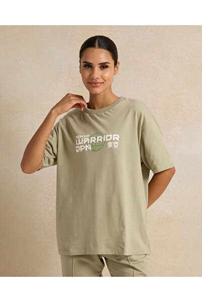 REDTAG Women Green Active Printed T-Shirt