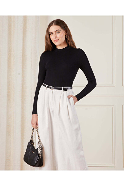 REDTAG تي شيرت نسائي أسود مضلع